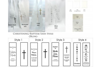 Christening Baptism Confirmation (Regular size) SASH Stole Personalised Custom text picture 